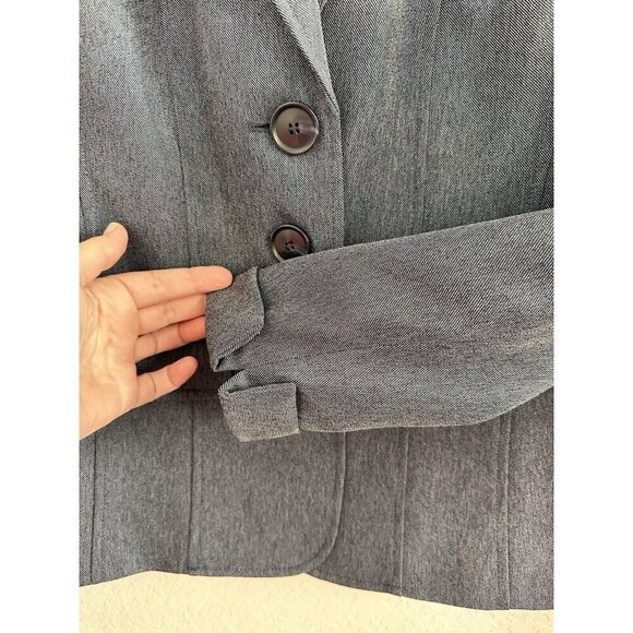 Le Suit Women's Blazer Jacket Size 4 Chambray Blue 3-Buttons Career Officewear‎ - Picture 7 of 9
